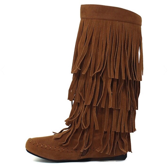 Yoki Fringe Boots Brown - Picture 3 of 10